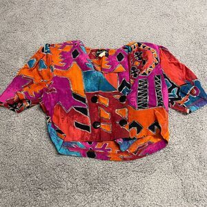 Retro Crop Top Womens Size 10 Petite 80's Michael B LTD